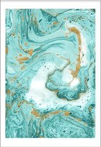 Turquoise Marble (50x70cm) - Wallified - Abstract - Poster - Print - Wall-Art - Woondecoratie - Kunst - Posters