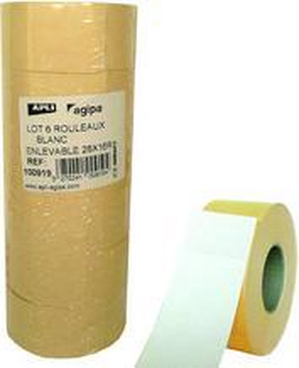 agipa-etiketten voor prijspistolen, 26 x 16 mm, wit