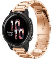 Stalen Smartwatch bandje - Geschikt voor  Garmin Venu 2 stalen band - 45mm - rosé goud - Strap-it Horlogeband / Polsband / Armband