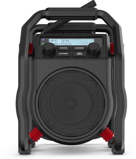 PerfectPro UBOX400R Radio de travail DAB +, FM Bluetooth, AUX, DAB +, FM  antichoc Noir | bol.com