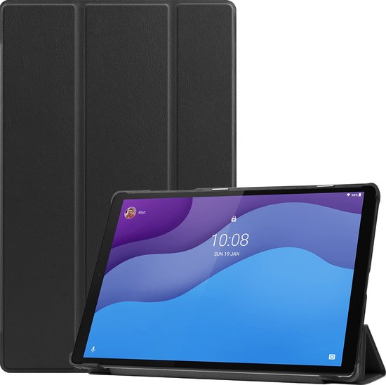 Lenovo Tab M10 HD Cover - 2e génération - 10,1 pouces - Étui à trois volets - Fonction de Sleep/ réveil automatique - Zwart