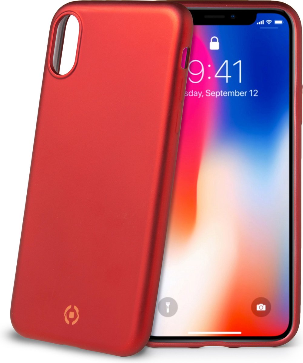Celly Telefoonhoes Softmatt Iphone Xs/x Polyurethaan Rood