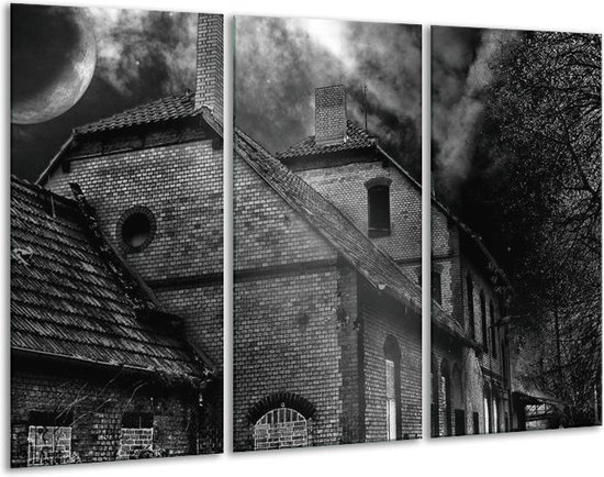 Bâtiment de peinture sur verre | Gris, noir, blanc | 120x80cm 3 Liège | Tirage photo sur verre |  F001736