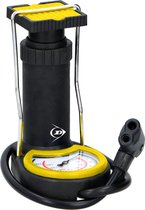 Dunlop Mini Voetpomp - Luchtpomp - Bandenpomp - Inclusief 3 Adapters - Analoge Drukmeter - met Opbergtas