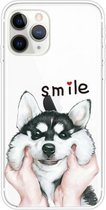 Voor iPhone 11 Pro Max gekleurd tekeningpatroon zeer transparant TPU beschermhoes (Pinch Dog)