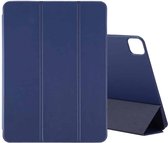 Voor iPad Pro 11 inch (2020) Horizontale flip Ultradunne dubbelzijdige clip zonder magnetische PU-lederen tas met drievoudige houder en slaap- / wekfunctie (donkerblauw)