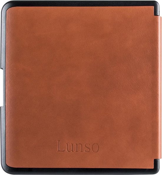 Lunso - Lederen sleepcover hoes - Geschikt voor Kobo Forma (8 inch) - Cognac van Lunso — afbeelding 4