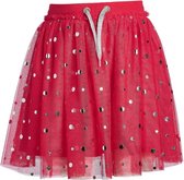 Meisjes rok tule rood/framboos stip | Maat 104/ 4Y