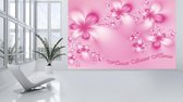 Flowers Home Pink Photo Wallcovering