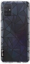 Casetastic Samsung Galaxy A71 (2020) Hoesje - Softcover Hoesje met Design - Abstraction Lines Black Transparent Print