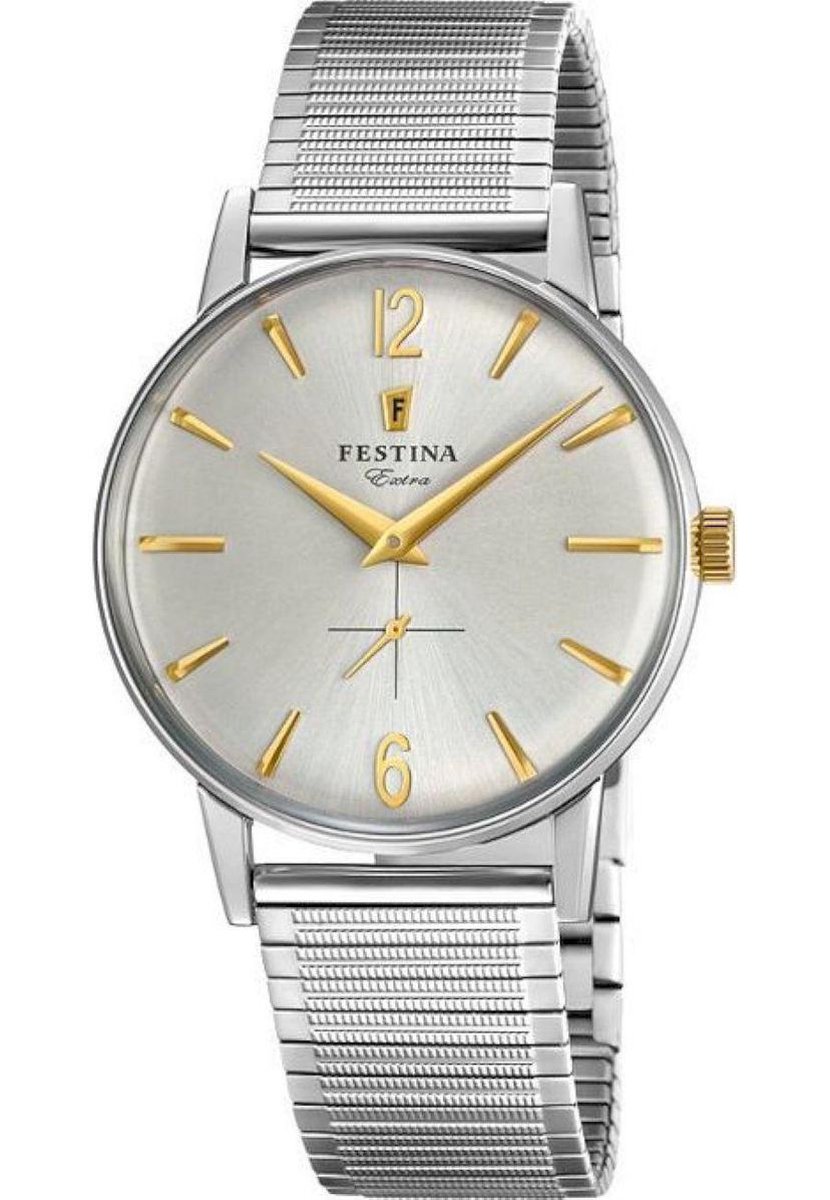 Festina F20250-2 Vintage - Horloge - Staal - Zilverkleurig - Ø 36 mm