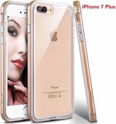 iPhone 8 Plus / iPhone 7 Plus 5.5 inch TPU Transparant Back Case Hoesje Met Bumper Champagne Goud