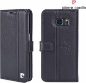 Pierre Cardin Samsung Galaxy S6 echt leer boek case hoesje met ruimte voor pasje en 2 simkaarten Zwart