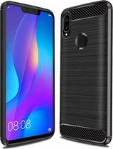 Ntech Soft Brushed TPU Hoesje voor Huawei P Smart Plus (2018) - Matt Zwart