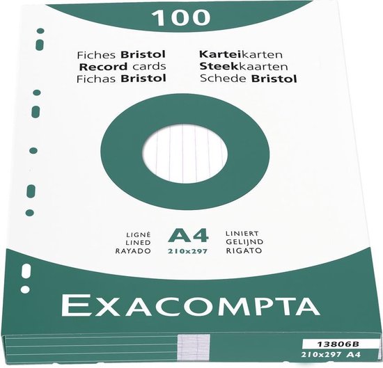 400 Fiches Bristol A6 Lignées - 8 Couleurs - Perforées Avec Anneaux - Pour Révision, Notes, Organisation - 160 G/m²