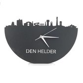 Skyline Klok Den Helder Zwart hout - Ø 40 cm - Stil uurwerk - Wanddecoratie - Meer steden beschikbaar - Woonkamer idee - Woondecoratie - City Art - Steden kunst - Cadeau voor hem - Cadeau voor haar - Jubileum - Trouwerij - Housewarming -