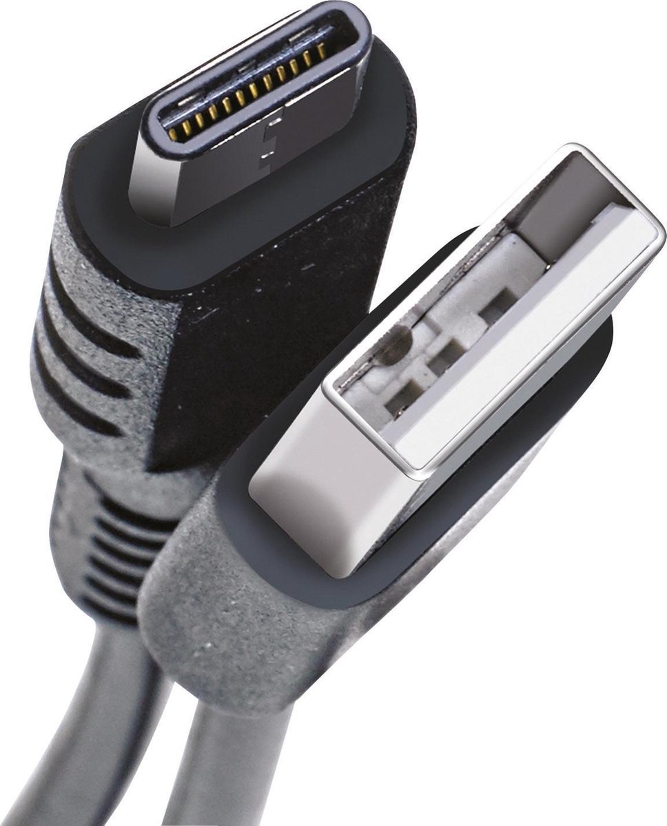 Celly USB-A naar USB-C kabel – Voor smartphone & tablet - Tot 1 GB per seconde - 2 meter - Zwart