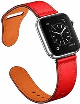 Wabando Leren Sport Bandje Flamboyant Rood compatibel met Apple Watch 41/40/38 mm