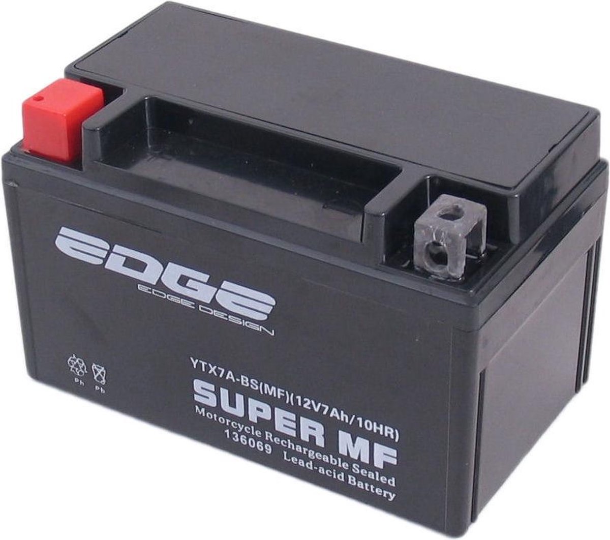 EDGE Battery Gel YTX7A-BS 4 temps scooters
