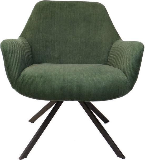 Moderne fauteuil Emily Ribstof groen | bol.com