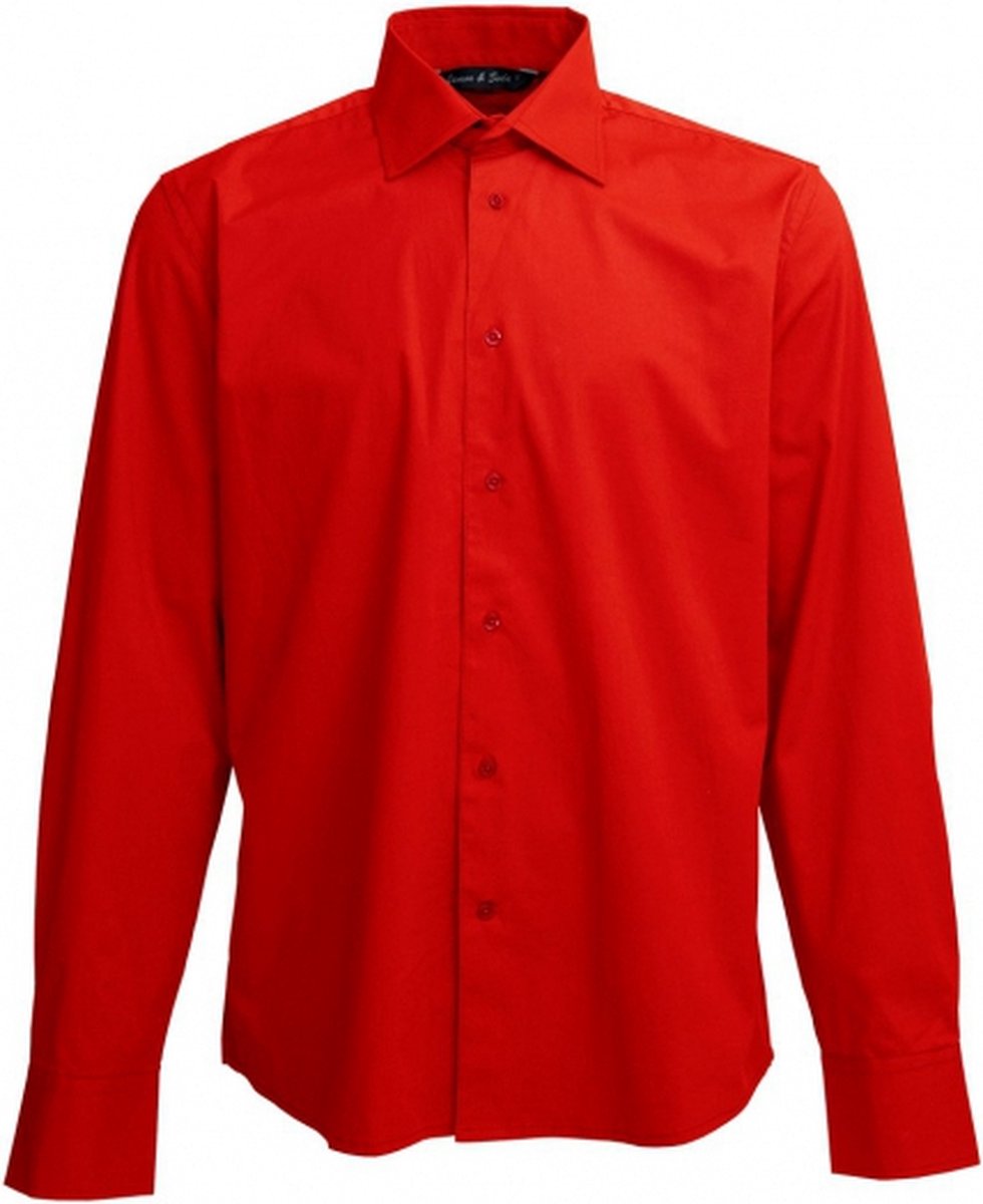 Heren overhemd rood XL | bol.com
