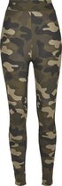 Dames Ladies High Waist Camo Tech Leggings wood