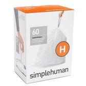 Simplehuman Pocket Liner (H) Afvalzak  - 30 l - 3x20 Stuks - Wit