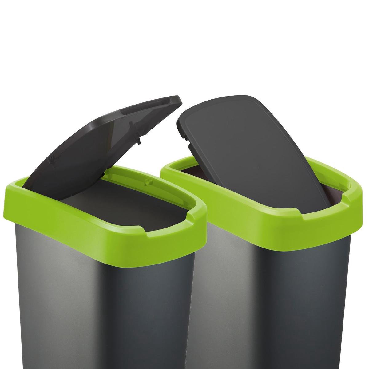 dodelijk woensdag Zeg opzij ROTHO afvalbak TWIST 10 liter groen | Prullenbak met schommel en  scharnierend deksel Groen | bol.com