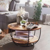 Nancy's Acacia Salontafel - Koffietafel - Ronde tafel - Acaciahout - Bijzettafel - Salontafels