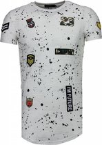 Exclusief Military Patches Paint Splash - T-Shirt - Wit