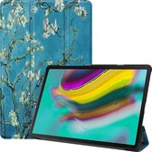 Samsung Galaxy Tab S5e hoes - Tri-Fold Book Case - Witte bloesem