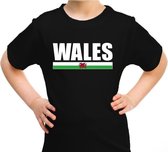 Wales / UK supporter t-shirt zwart voor kids L (146-152)