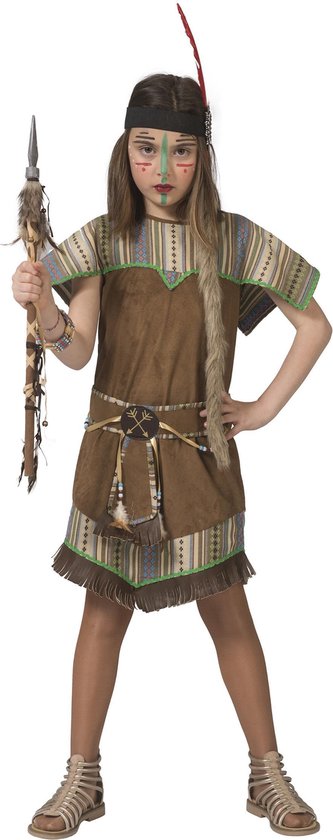 ESPA - Bruin met groen indianen kostuum voor meisjes - 152 (12-14 jaar)