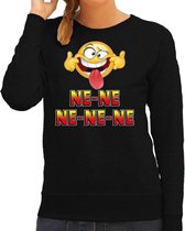 Funny emoticon sweater Ne ne ne ne ne zwart dames M