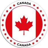 10x Canada sticker rond 14,8 cm - Canadese vlag - Landen thema decoratie feestartikelen/versieringen