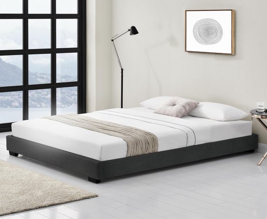Corium Modern cadre de lit avec sommier 140x200 cm noir
