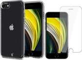 iPhone SE 2020 Hoesje - iPhone SE 2022 Hoesje - iPhone 8 Hoesje - iPhone 7 Hoesje - Siliconen Case Transparant Cover - Screenprotector Glas Screen Protector
