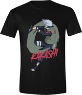 Naruto - Kakashi Heren T-Shirt - Zwart - XXL