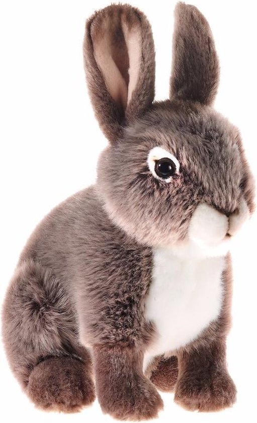 Pluche konijn / haas knuffel zittend 21 cm - pluche knuffel / konijnen | bol.com