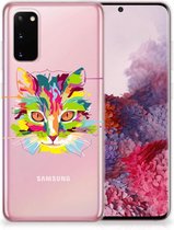 Geschikt voor Samsung Galaxy S20 Telefoonhoesje met Naam Cat Color