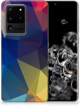 Geschikt voor Samsung Galaxy S20 Ultra TPU Hoesje Polygon Dark