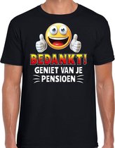 Funny emoticon t-shirt bedankt geniet van je pensioen zwart voor heren -  Fun / cadeau shirt XL