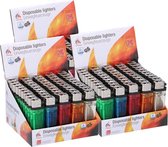 150x Aanstekers in verschillende kleuren 2 x 1 x 8 cm - Sigaretten aanstekers / wegwerpaanstekers