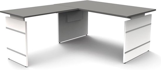 bol.com | Hoekbureau Office desk 160cm grijs hoogte verstelbaar