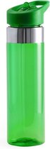 Groene drinkfles/waterfles met schroefdop en RVS 650 ml - Sportfles - BPA-vrij