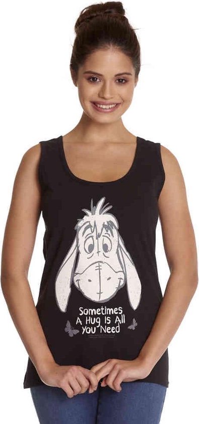 Disney Winnie The Pooh - Eeyore Hug Mouwloze top - S - Zwart