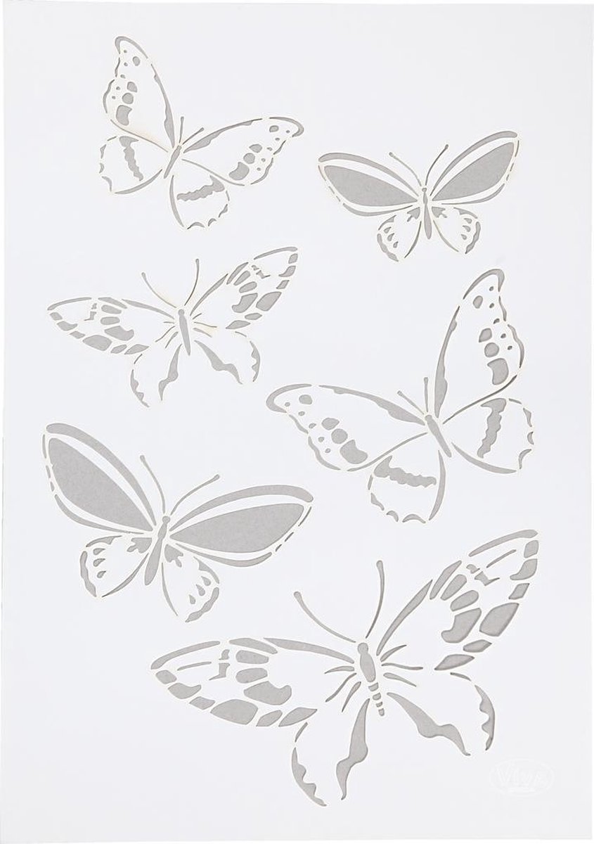 Flexibel Sjabloon Vlinders – Decoratie Sjabloon – DIY Stencil Voor Knutselen En Scrapbooking – A4