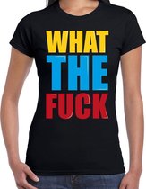 What the fuck fun tekst t-shirt zwart dames XS