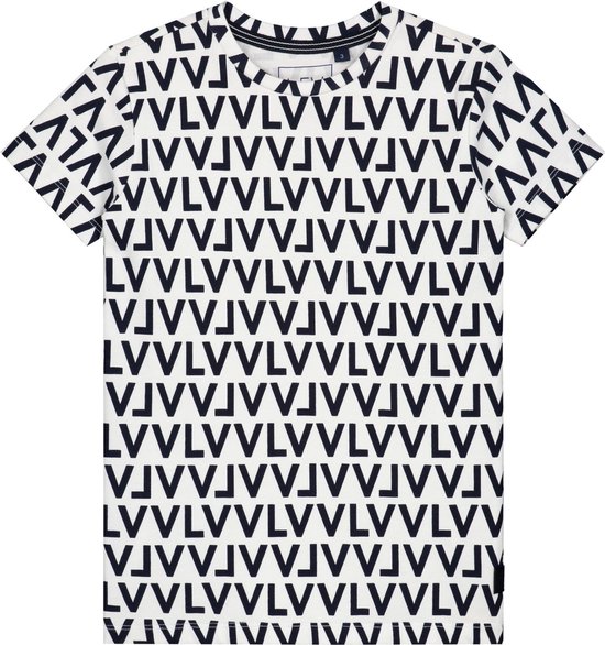 Levv T-shirt Geert dark navy text