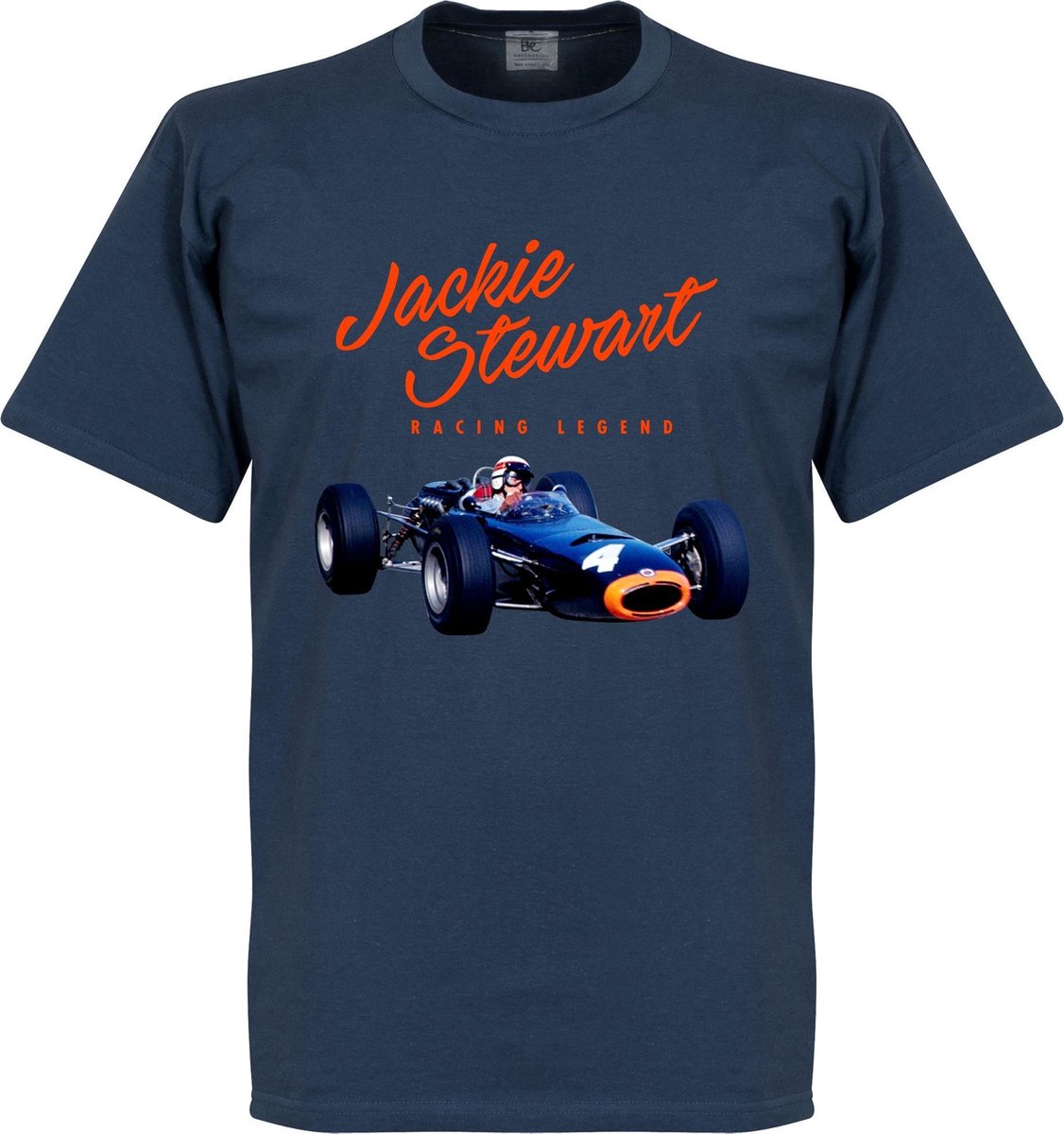 Jackie Stewart Monaco T-Shirt - Navy Blauw - M